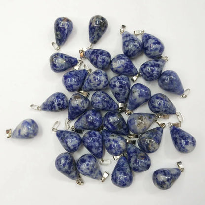 Mode verschiedene gemischte Naturstein Wassertropfen Anhänger Charms DIY Halsketten Schmuck Zubehör machen 50 teile/los Großhandel