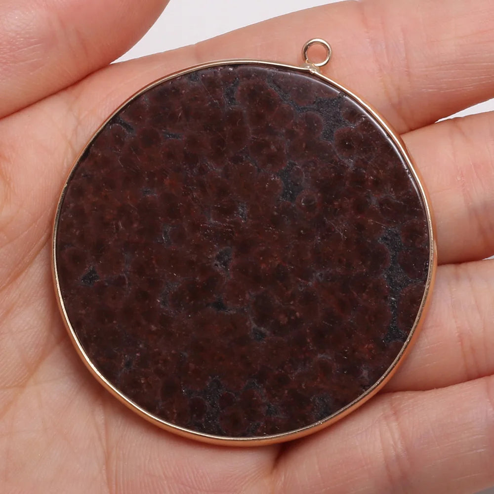 Natürliche Stein Achate Anhänger Disc Form Quarz Kristall Charms Anhänger Für DIY Schmuck Machen Halskette Zubehör Größe 50x55mm