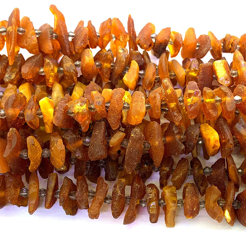 Veemake Orange Bernstein natürliche Edelsteine DIY rohes Mineral Nugget freie Form lose raue matte Perlen Schmuck Design machen 07345