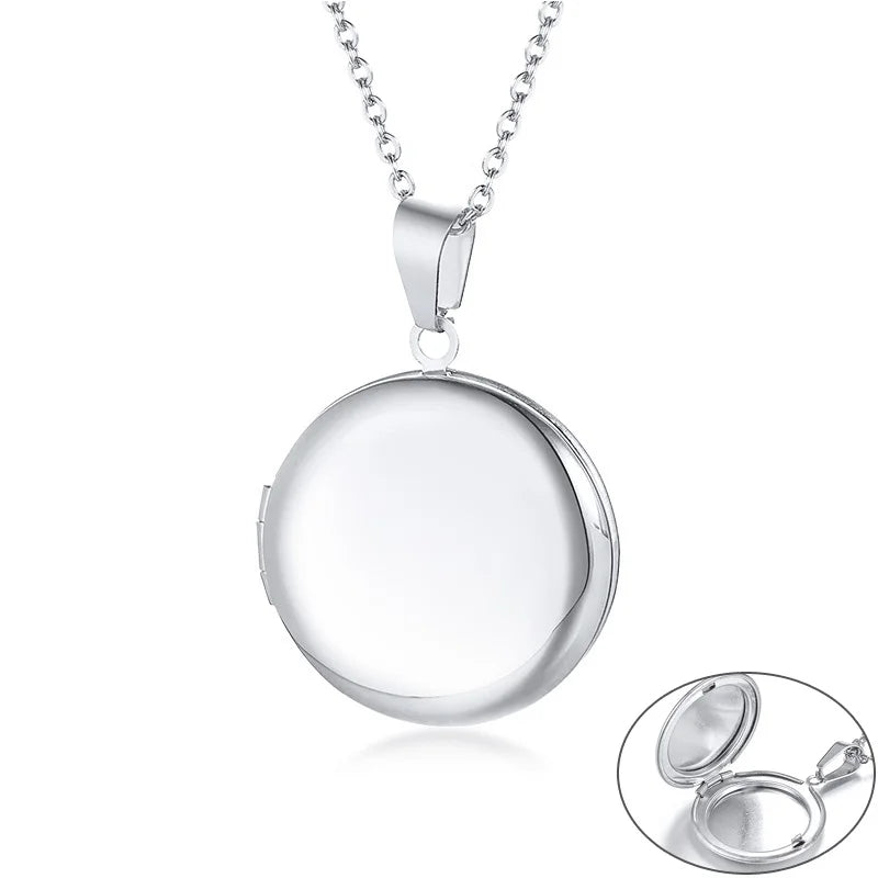 Zarte florale ovale Herz-Medaillon-Anhänger-Halsketten für Frauen, Edelstahl-Fotorahmen, Versprechen, Liebe, Andenken, Geschenk