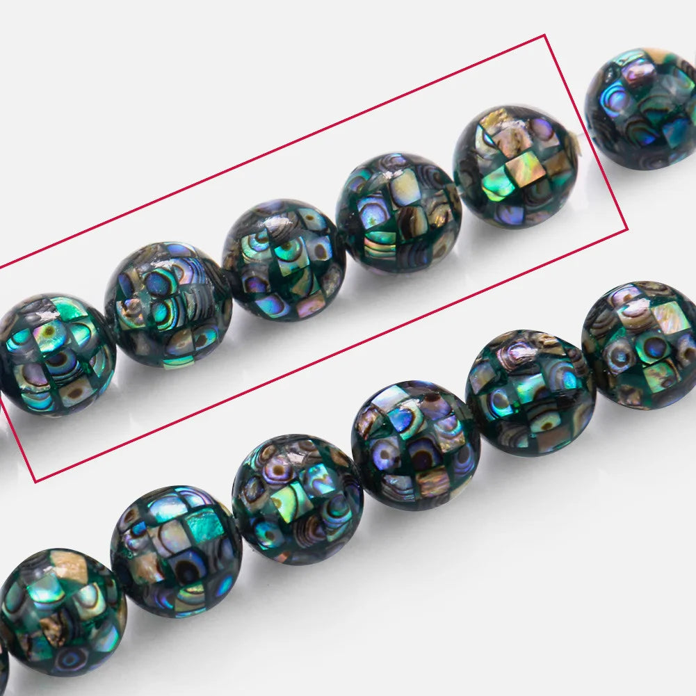 5 stücke Luxus Natürliche Abalone Sea Shell Puzzle Runde Perlen Aurora Paua DIY Handgemachte Neckalce Ohrring Armband Schmuck Finden