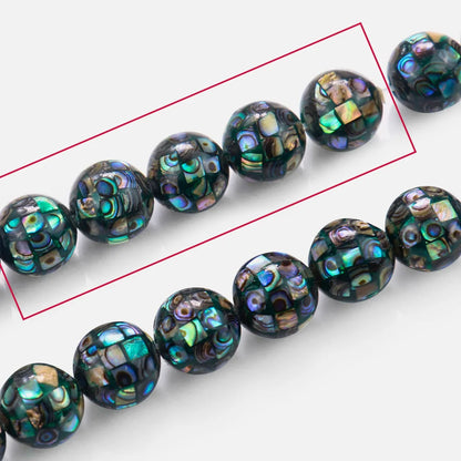 5 stücke Luxus Natürliche Abalone Sea Shell Puzzle Runde Perlen Aurora Paua DIY Handgemachte Neckalce Ohrring Armband Schmuck Finden