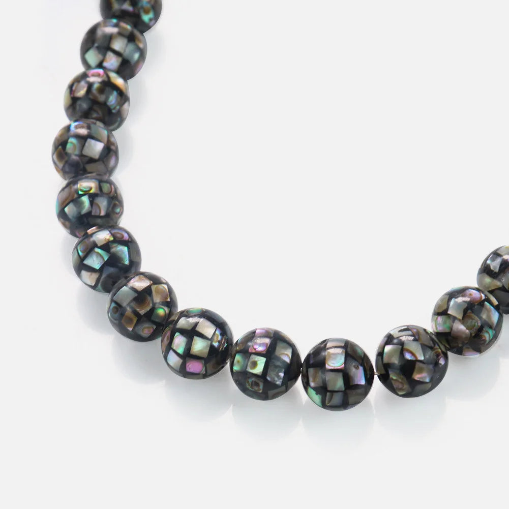 5 stücke Luxus Natürliche Abalone Sea Shell Puzzle Runde Perlen Aurora Paua DIY Handgemachte Neckalce Ohrring Armband Schmuck Finden