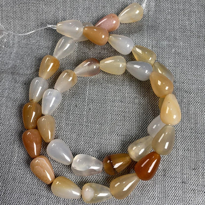33 teile/los Natürliche Achate Perlen Runde Wasser Tropfen Form Lose Perlen für Die DIY Halskette Armbänder Länge 40cm Größe 8x12mm