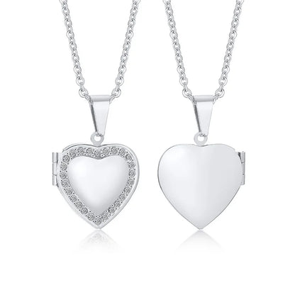 Zarte florale ovale Herz-Medaillon-Anhänger-Halsketten für Frauen, Edelstahl-Fotorahmen, Versprechen, Liebe, Andenken, Geschenk