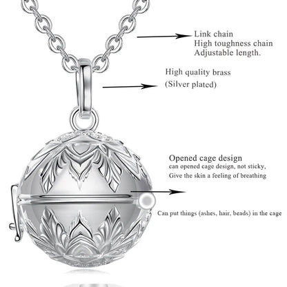 Eudora Urne Einäscherung Anhänger 18mm Lotus geöffnet Käfig Medaillon Asche Halter Andenken Kapsel Halskette Glockenspiel Ball DIY feinen Schmuck k408