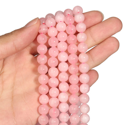 Naturstein Rose Rosa Quarz Kristall Runde Lose Perlen 15''Strang 4 6 8 10 12 MM Pick Größe für Schmuck Machen Diy Armband
