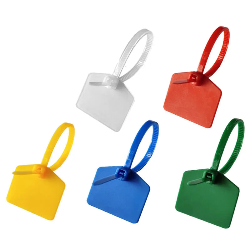 100 stücke 3*120mm Farbe Nylon Wasserdicht Etikett Krawatten Netzwerk Lock Kabelbinder Identifizierung Platte Kunststoff Dichtung Mark zeichen für Drähte