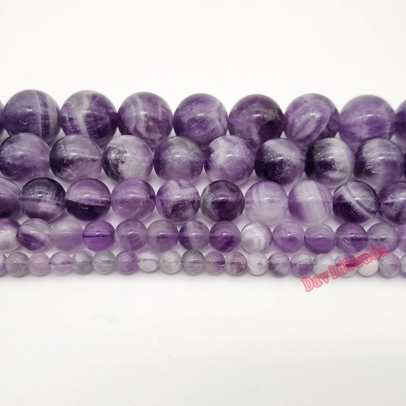 Fabrik Preis Runde Gemischte Lila Farbe Amethysten Perlen Naturstein Perlen 6 8 10 12mm Diy Armband Halskette für Schmuck Machen