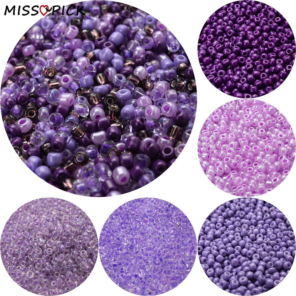 300 Stück 3 mm Österreich-Kristall-Mix, lila tschechische Glassamen-Abstandsperlen für DIY-Schmuckherstellung, Armband, Halskette, Zubehör