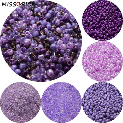 300 Stück 3 mm Österreich-Kristall-Mix, lila tschechische Glassamen-Abstandsperlen für DIY-Schmuckherstellung, Armband, Halskette, Zubehör