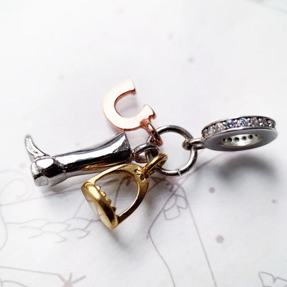 Glück Pferd Schuh Boot Anhänger 925 Sterling Silber Baumeln Charme Frauen Edlen Schmuck