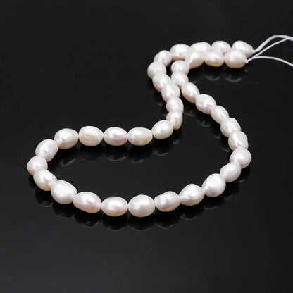 Feine 100 % natürliche Süßwasserperlen, rosa, weiß, unregelmäßige Reisform, Perlen für Schmuckherstellung, DIY-Armband, Halskette, Ohrringe