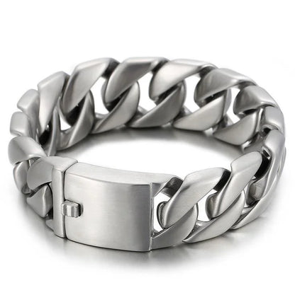 20/26/31MM 316L Edelstahl Curb Kubanisches Armband Riesige Schwere Silber Farbe Ton Schmuck Herren Frauen Biker Bike Kette Armbänder