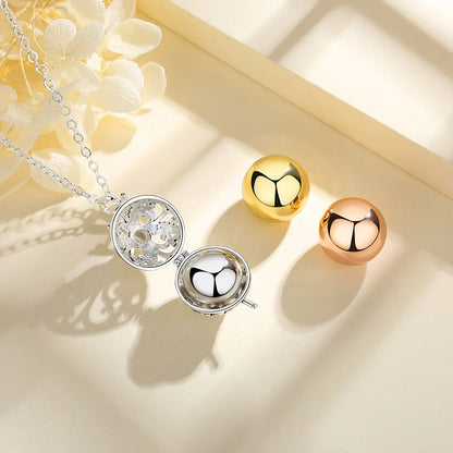 EUDORA Urne Feuerbestattung Anhänger 16mm Ratta Geöffnet Käfig Medaillon Asche Halter Andenken Kapsel Halskette Chime Ball DIY Edlen Schmuck H064