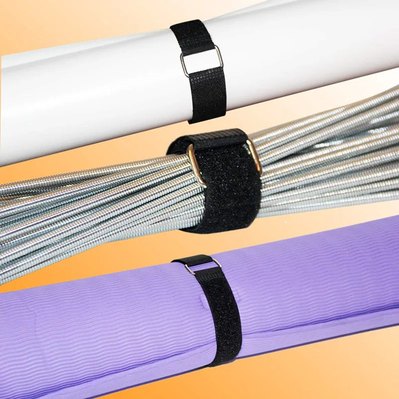 10 teile/los 2cm Breite Nylon Haken und Schleife Krawatten Unten Riemen mit Metall Schnalle Befestigungs Kabel Riemen Einstellbar Mehrweg cablt Krawatten