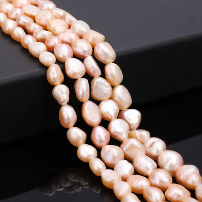 Feine 100 % natürliche Süßwasserperlen, rosa, weiß, unregelmäßige Reisform, Perlen für Schmuckherstellung, DIY-Armband, Halskette, Ohrringe