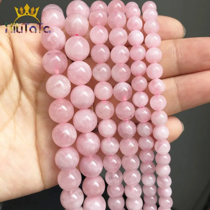 AAA Echte Naturstein Perlen Madagaskar Rosa Quarz Runde Perlen Für Schmuck Machen DIY Charms Halskette Armband 15'' 6/8/10m