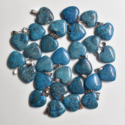 Großhandel 50 teile/los Mode 20mm herz naturstein amazonit charms anhänger für schmuck machen Kostenloser versand