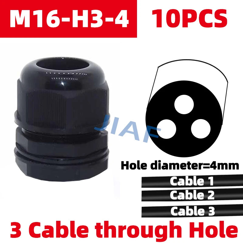 10PCS Mehr Löcher Wasserdichte Kunststoff Kabelverschraubung M20 * 1,5 Mit Abschlepplöcher M25 * 1,5 Nylonverschraubung M32 * 1,5 Schwarz Grau Dichtungsverbindung M16