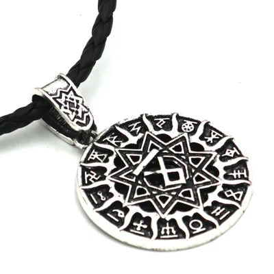 Antique Veles Symbol Weles Choker Sun of God Talisman Pendant Statement Necklace Men's Slavic Amulet Religion Viking Necklaces