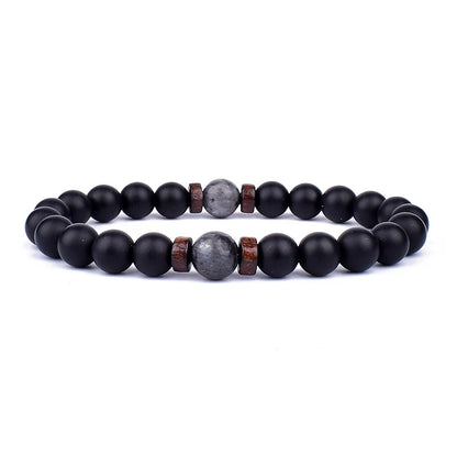 Vulkanstein-Armband für Männer, Lava-Holz, 8 mm Perlen, Armband, tibetischer Buddha, Handgelenkkette, Damen- und Herrenschmuck, Geschenk, neue Armbänder