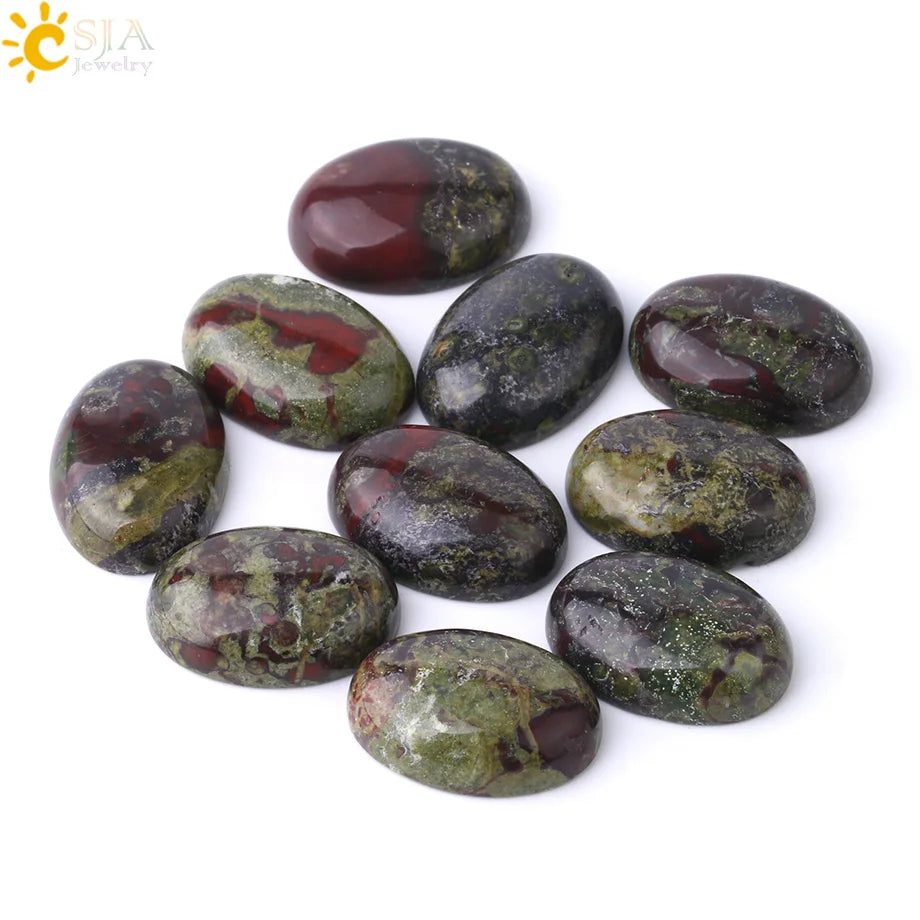 CSJA Natürlicher Drachenblutstein-Cabochon für Handarbeiten, handgefertigter Schmuck, DIY-Herstellung, ovale, lose Edelsteinperlen, 18 x 25, 30 x 40, F833