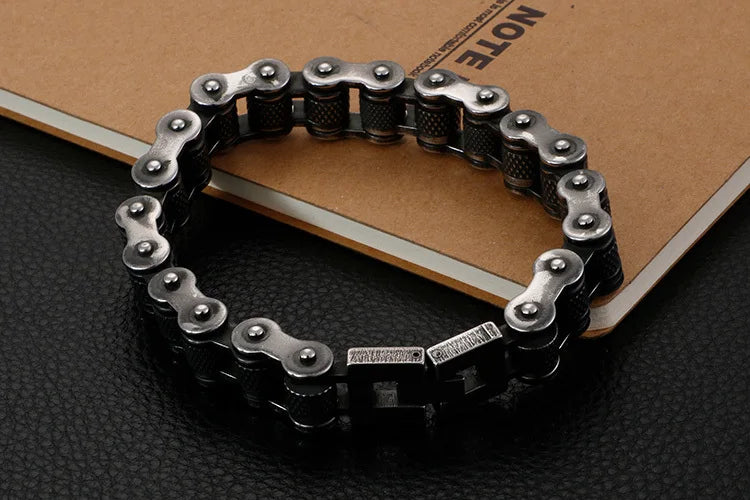 Retro Schwere Bürste Edelstahl Motorrad Kette Armband 11/13 MM Breite Herren Frauen Bike Biker Armbänder Hip-Hop Schmuck 19-23 cm