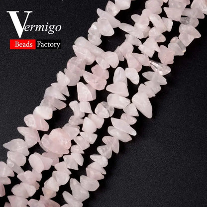 3-5-8-12mm Naturstein Rosenquarz Unregelmäßige Chip Kies Perlen Für Schmuck Machen 16 zoll Diy Armband Halskette Schmuck