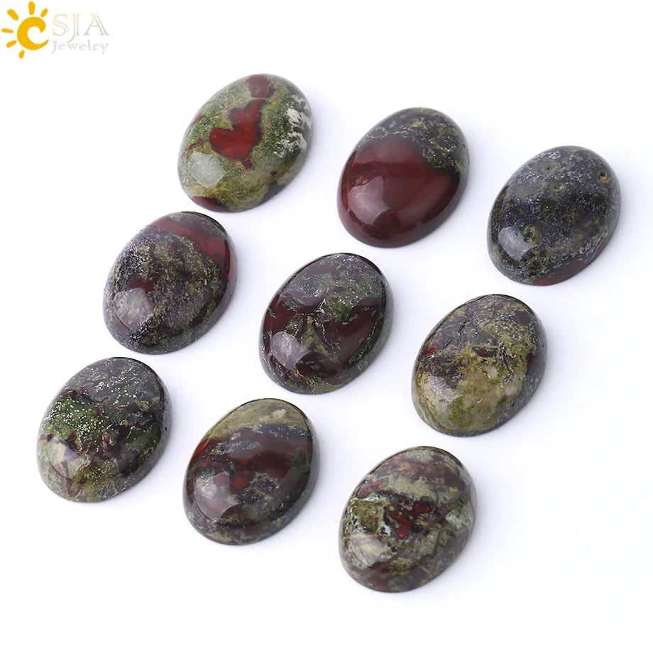 CSJA Natürlicher Drachenblutstein-Cabochon für Handarbeiten, handgefertigter Schmuck, DIY-Herstellung, ovale, lose Edelsteinperlen, 18 x 25, 30 x 40, F833