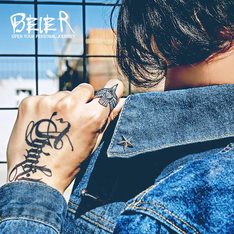 BEIER 2017 Einzigartige Schmuck Edelstahl Biker Adler Ring Mann Hohe Qualität USA Freien Tier Jewerly BR8-299