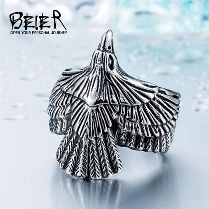 BEIER 2017 Einzigartige Schmuck Edelstahl Biker Adler Ring Mann Hohe Qualität USA Freien Tier Jewerly BR8-299