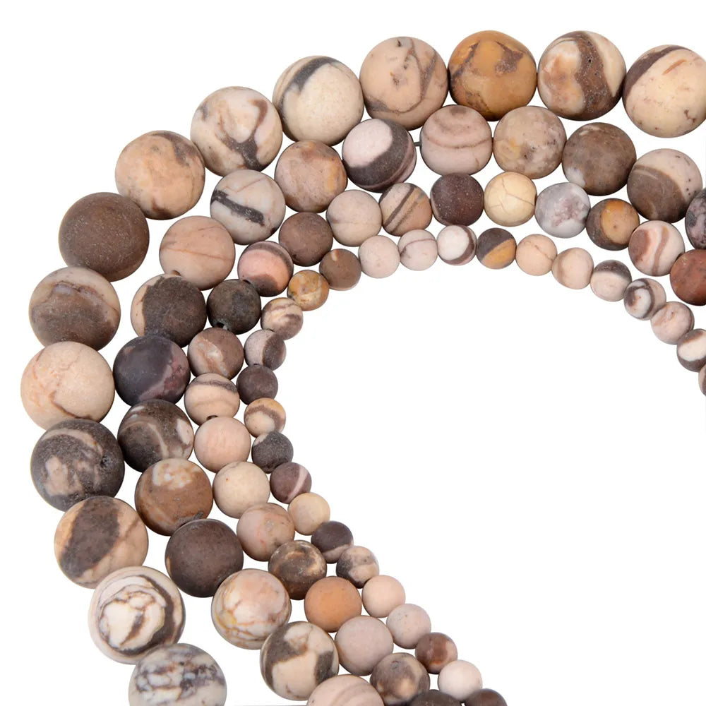 Polnische runde, mattierte Tigerauge, Türkise, Achate, Natursteinperlen, Amazonit, lose Perlen für die Herstellung von Armbandschmuck