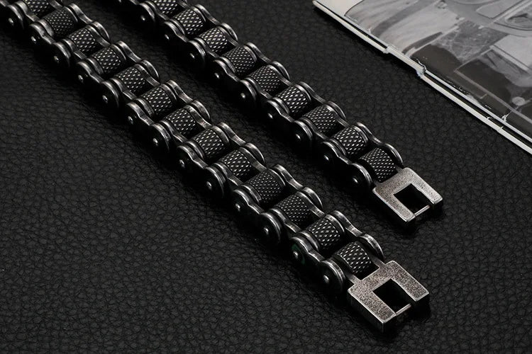 Retro Schwere Bürste Edelstahl Motorrad Kette Armband 11/13 MM Breite Herren Frauen Bike Biker Armbänder Hip-Hop Schmuck 19-23 cm