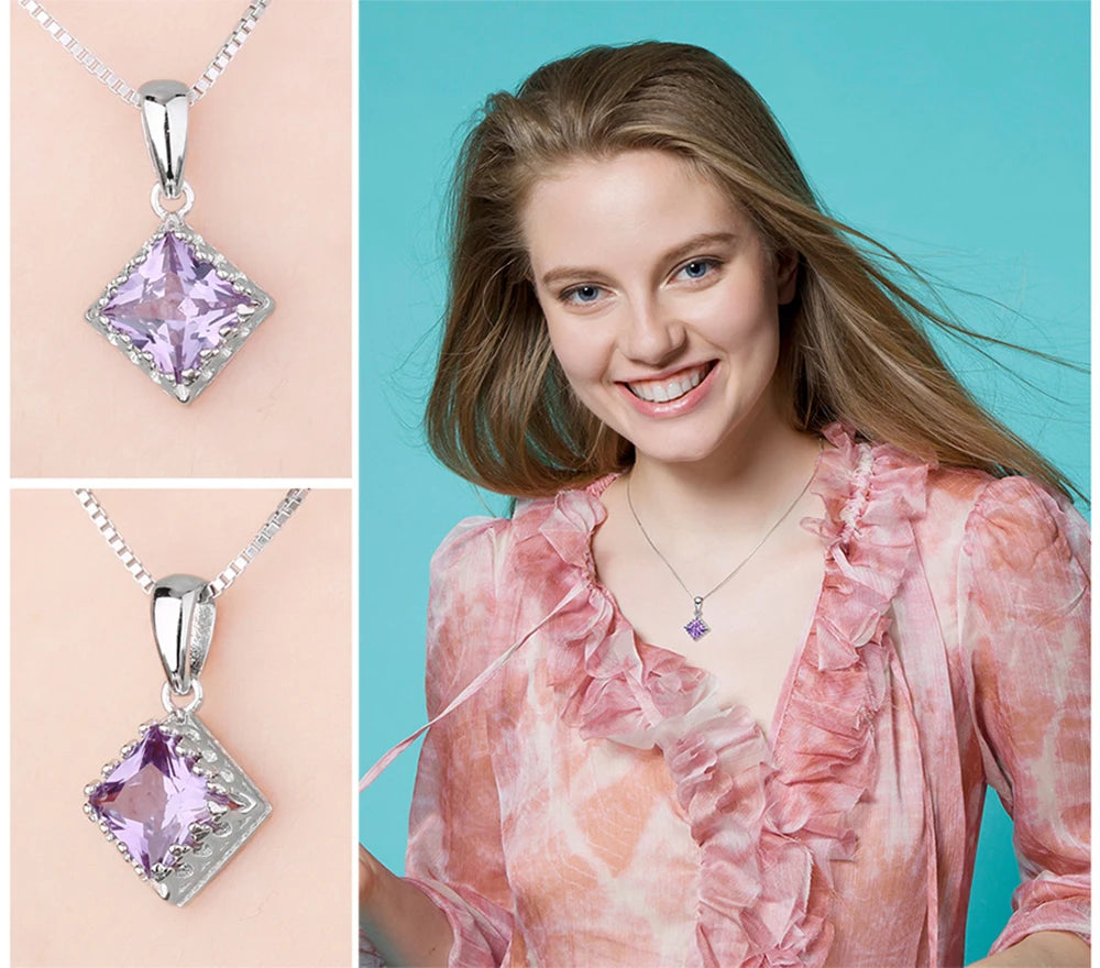 JewelryPalace Platz Erstellt Alexandrit Saphiren 925 Sterling Silber Anhänger für Frauen Mode Edelstein Halskette Keine Kette