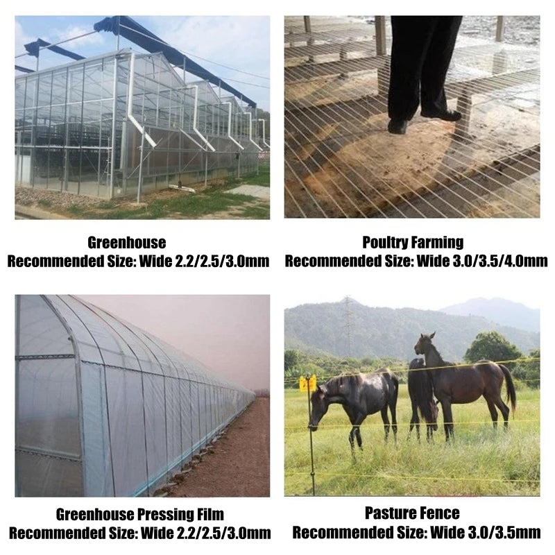 50m Kunststoff Stahl Draht Landwirtschaft Gewächshaus Gedrückt Film String Shading Net Garten Anlage Klettern Reben Halter Unterstützung Linie