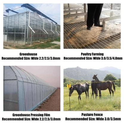 50m Kunststoff Stahl Draht Landwirtschaft Gewächshaus Gedrückt Film String Shading Net Garten Anlage Klettern Reben Halter Unterstützung Linie