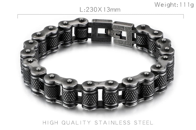 Retro Schwere Bürste Edelstahl Motorrad Kette Armband 11/13 MM Breite Herren Frauen Bike Biker Armbänder Hip-Hop Schmuck 19-23 cm