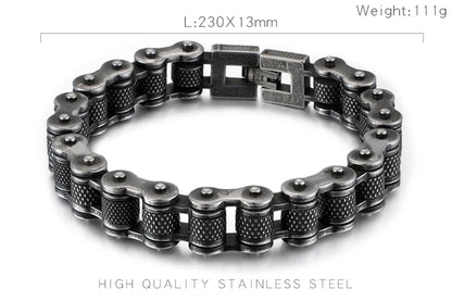 Retro Schwere Bürste Edelstahl Motorrad Kette Armband 11/13 MM Breite Herren Frauen Bike Biker Armbänder Hip-Hop Schmuck 19-23 cm