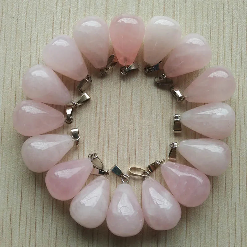 Mode verschiedene gemischte Naturstein Wassertropfen Anhänger Charms DIY Halsketten Schmuck Zubehör machen 50 teile/los Großhandel