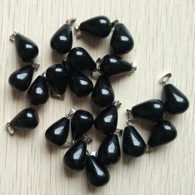 Mode verschiedene gemischte Naturstein Wassertropfen Anhänger Charms DIY Halsketten Schmuck Zubehör machen 50 teile/los Großhandel