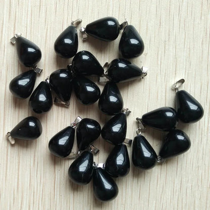 Mode verschiedene gemischte Naturstein Wassertropfen Anhänger Charms DIY Halsketten Schmuck Zubehör machen 50 teile/los Großhandel