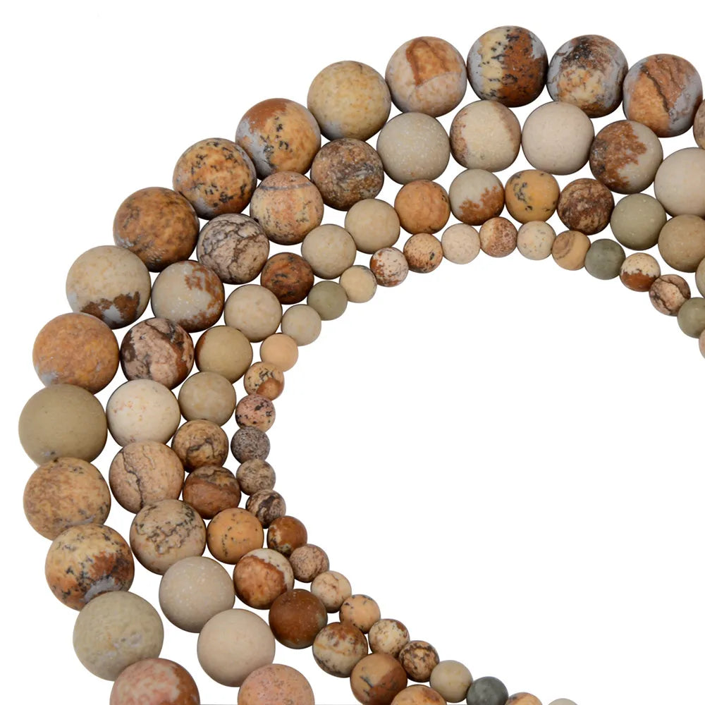 Polnische runde, mattierte Tigerauge, Türkise, Achate, Natursteinperlen, Amazonit, lose Perlen für die Herstellung von Armbandschmuck