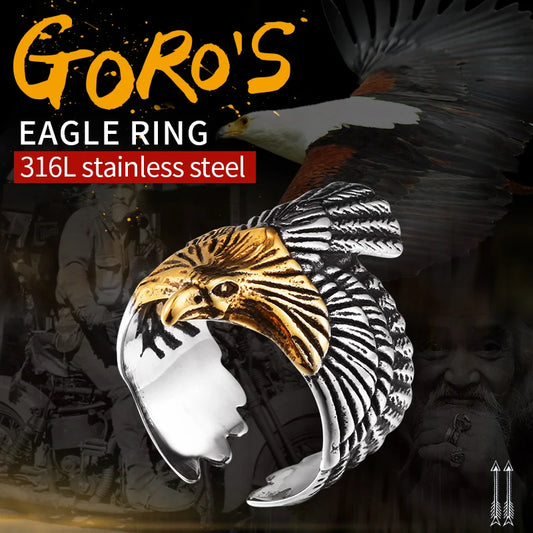 BEIER 2017 Einzigartige Schmuck Edelstahl Biker Adler Ring Mann Hohe Qualität USA Freien Tier Jewerly BR8-299
