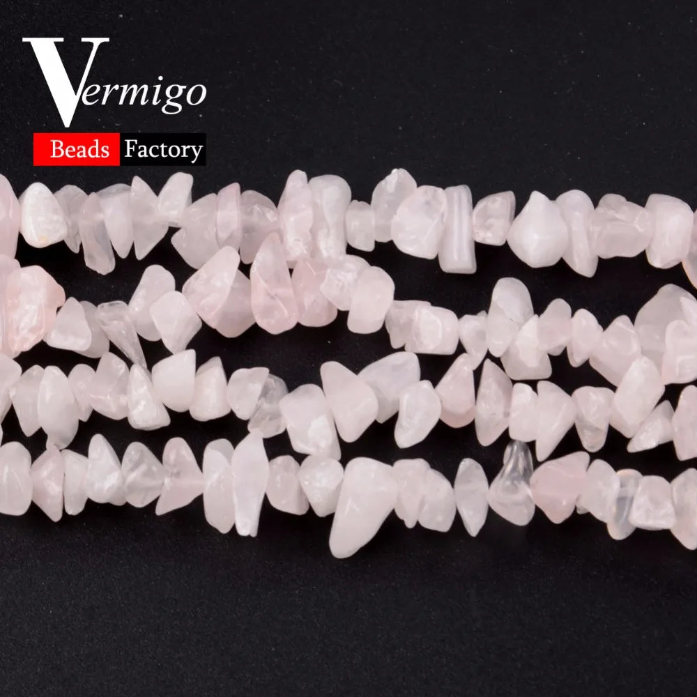 3-5-8-12mm Naturstein Rosenquarz Unregelmäßige Chip Kies Perlen Für Schmuck Machen 16 zoll Diy Armband Halskette Schmuck