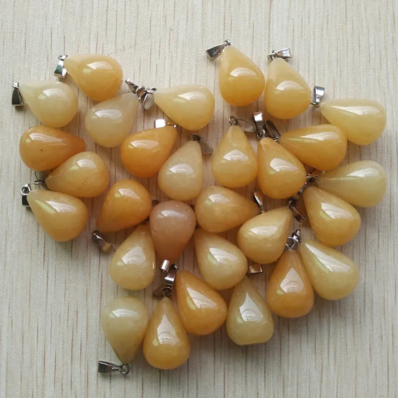 Mode verschiedene gemischte Naturstein Wassertropfen Anhänger Charms DIY Halsketten Schmuck Zubehör machen 50 teile/los Großhandel