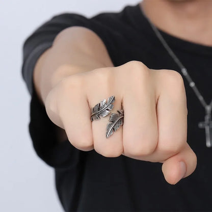 Vnox Vintage-Federring für Herren, Schmuck, Edelstahl, Biker-Stil, Handpolieren, US-Größe 7, 8, 9, 10, 11, 12