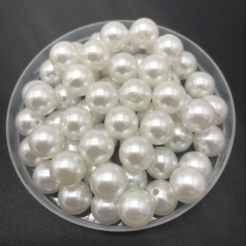4mm-20mm Weiß Elfenbein Imitation Perlen Runde Perle Spacer Lose Perlen DIY Schmuck Machen Halskette Armband Ohrringe zubehör