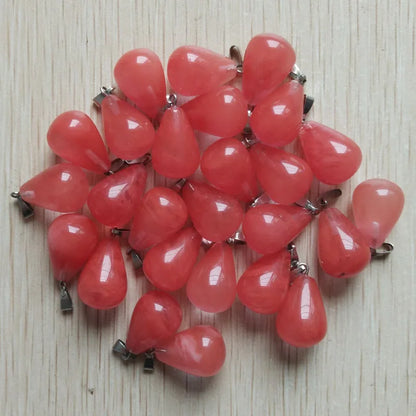 Mode verschiedene gemischte Naturstein Wassertropfen Anhänger Charms DIY Halsketten Schmuck Zubehör machen 50 teile/los Großhandel