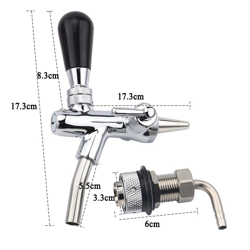 Bier tap wasserhahn Einstellbar Wasserhahn mit chrom überzug Flow Control bier wasserhahn Homebrew, der tap